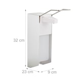 thumbnail of Relaxdays Desinfektionsspender, 2er Set, 1000 ml, Eurospender für Desinfektionsmittel & Seife, Wandmontage, silber/weiß