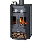 thumbnail of EEK A Flügeltür-Kaminofen Victoria Taro 2 Speckstein, schwarz, dauerbrandfähig – 10kW