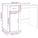 thumbnail of vidaXL Schreibtisch Schwarz 100x49x75 cm Holzwerkstoff