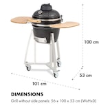 thumbnail of Queensize Kamado Grill Thermometer abnehmbare Seitenteile schwarz Schwarz