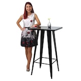 thumbnail of Mesa alta HWC-A73, mesa de bar bistrô, design industrial em metal 105x60x60cm ~ preto