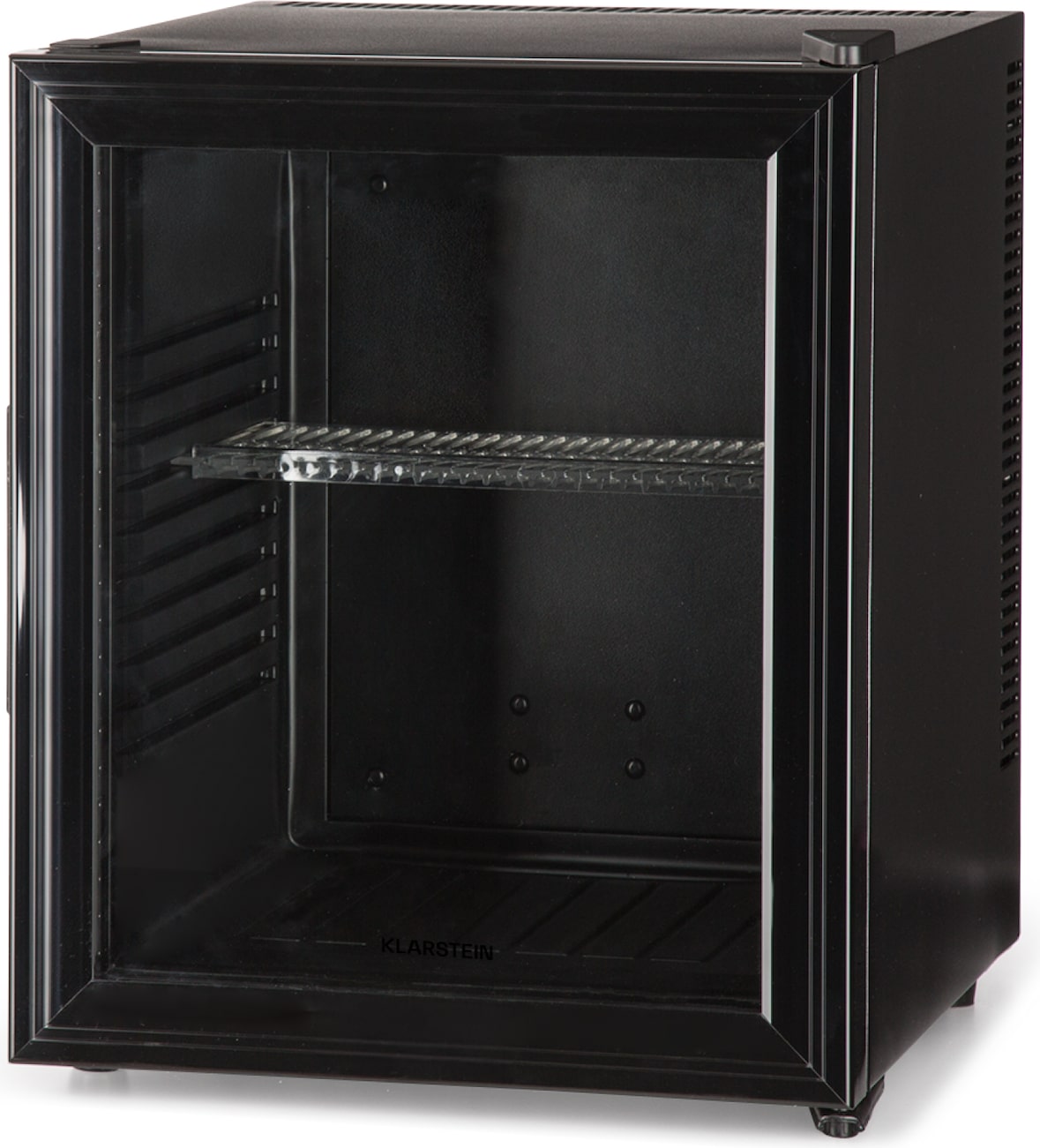 Brooklyn 30 Mini-Kühlschrank Glastür LED Ablage Schwarz