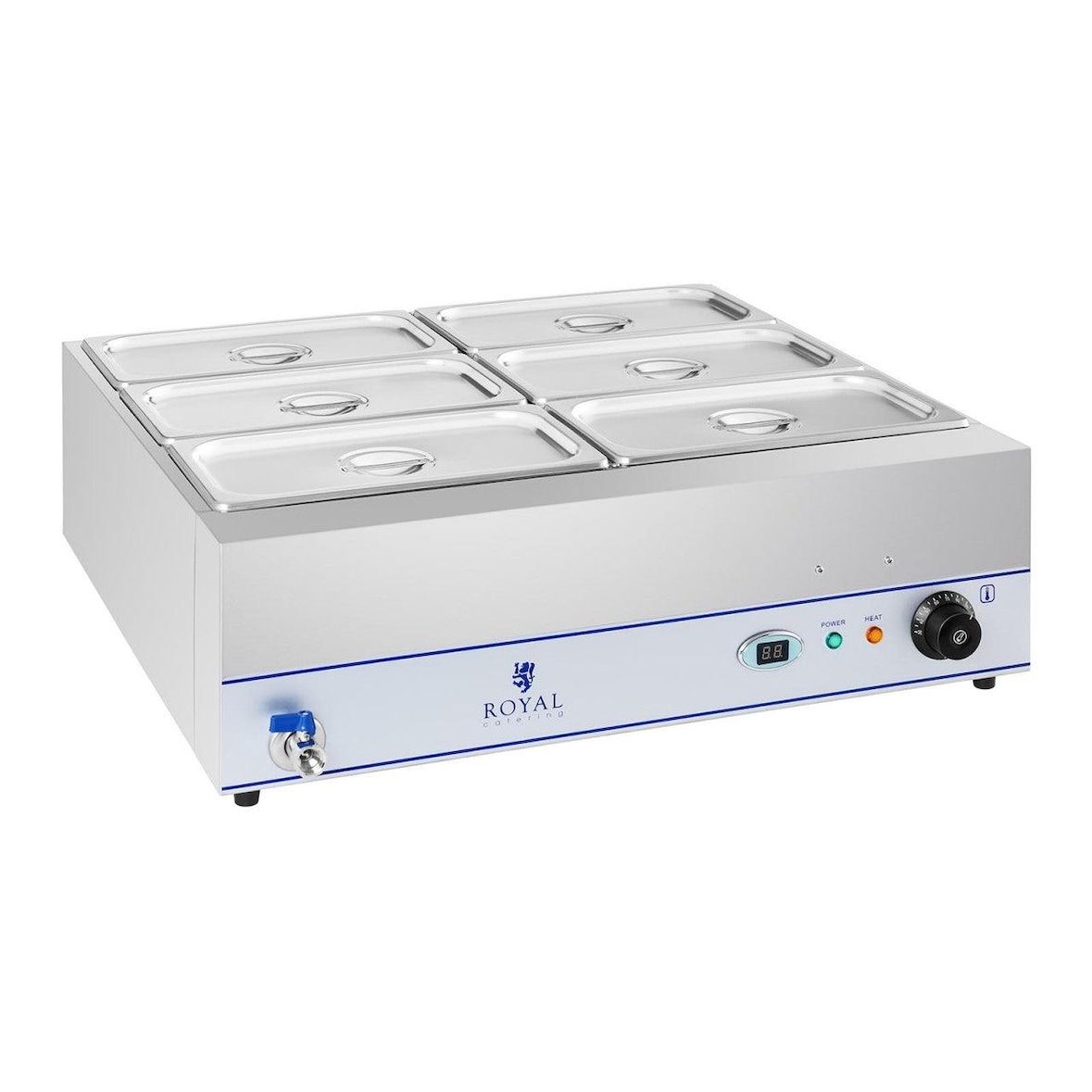 Helloshop26 - Bain Marie - 2000 watt - 6 x 1/3 GN - aftapkraan 14_0000559