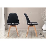 thumbnail of Silla Linares En Estilo Nórdico Negro/Tela