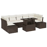 thumbnail of vidaXL Garten-Sofa-Set mit Kissen 8 pcs Braun und Creme
