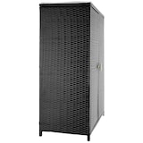 thumbnail of tectake Armadietto da giardino in rattan Monza, struttura in alluminio, 4 scomparti  Nero