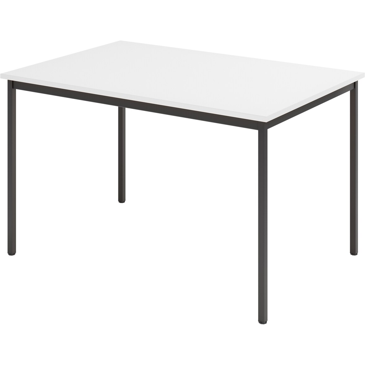 bümö Tisch, Multifunktionstisch 120 x 80 cm in Weiß/Schwarz - Besprechungstisch, Konferenztisch, Meetingtisch, Mehrzwecktisch, Pausentisch,