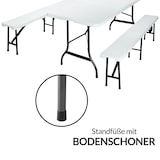 thumbnail of Casaria Bierzeltgarnitur 180 cm Klappbar Kunststoff Campingtisch 2x Campingbank Festzeltgarnitur Weiß 3 tlg