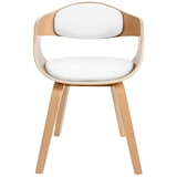 thumbnail of DELUKE® 2er Set Stühle LONDON Kunstleder - 73x49x46cm, Natur/Weiß | Kunstleder | Holz Gestell | Konferenzstuhl Wartezimmerstuhl
