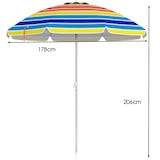 thumbnail of COSTWAY Strandschirm, windfest, stabil, UPF 50+, um 30° biegbar, mit Erdspieß