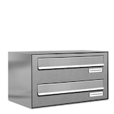 thumbnail of AL Briefkastensysteme 2 Fächer Premium Edelstahl Durchwurf Briefkasten Anlage für Post Post A4, modern, robust, wetterfest, Artikelnummer: 132V2DZ1