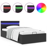 thumbnail of vidaXL Bedframe met opslag hydraulisch LED kunstleer zwart 90x200 cm