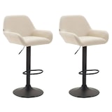 thumbnail of Conjunto de 2 bancos de bar Braga em imitação de pele creme/preto