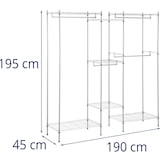 thumbnail of Royal Catering - Kledingrek metaal  - 190 x 45 x 195 cm - 210 kg  -