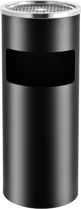 thumbnail of DELUKE® Runder Standaschenbecher für Draußen 30L 25x61cm Stahl Mülleimer mit Aschenbecher Abfalleimer mit Inneneimer Standascher Outdoor, Schwarz