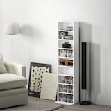 thumbnail of HOMCOM estantería para CDs y DVDs soportes para CD estrechos con 9 compartimentos estantes ajustables para salón oficina 33x24x140 cm blanco