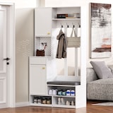 thumbnail of Garderobenset Komplett-Set Flurgarderobe mit Sitzbank 100x180x35 cm Weiß aus MDF mit 4 Haken und Schubladen