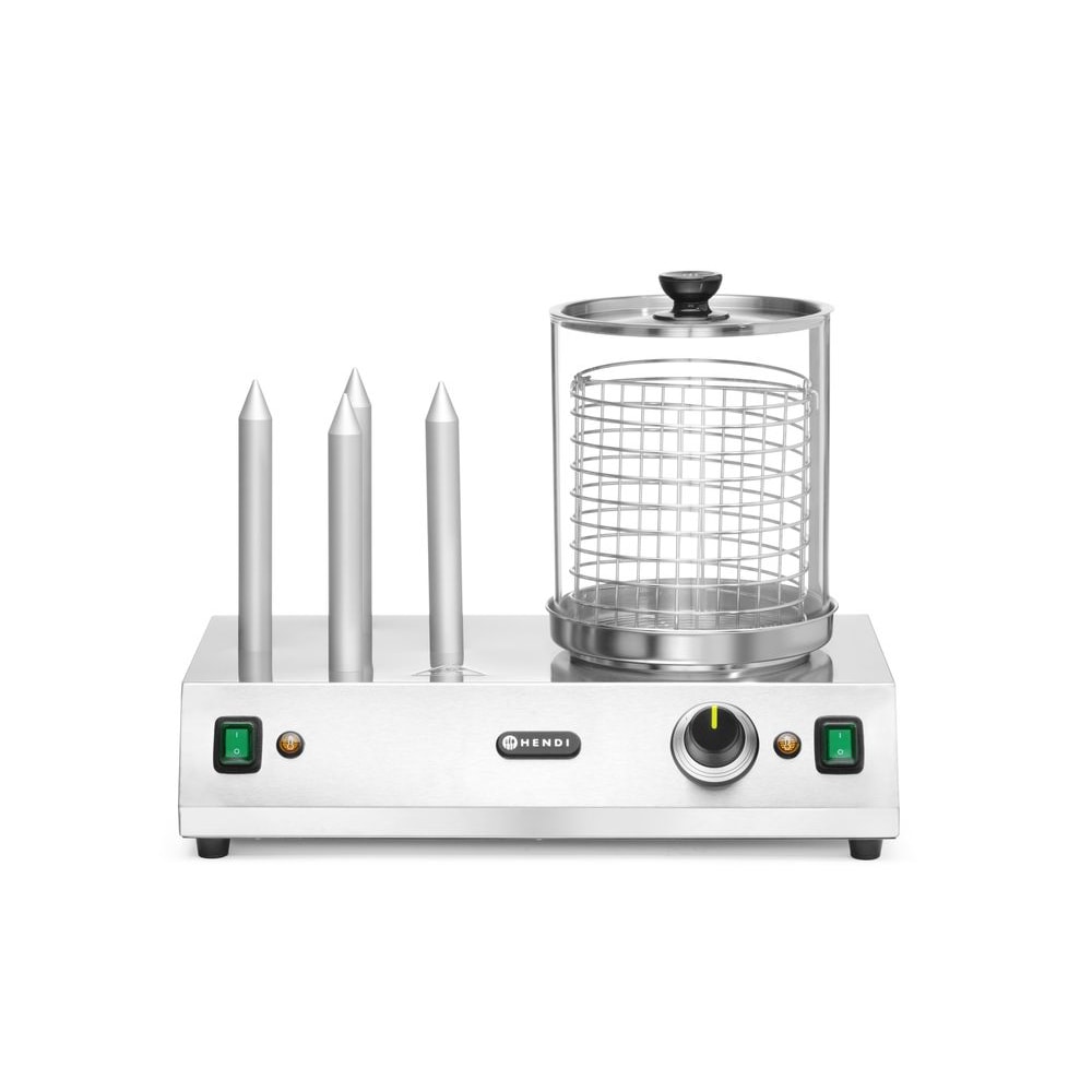 HENDI Würstchen- und Hotdog-Brötchenwärmer, 220-240V/550W, 500x310x(H)395mm