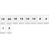 thumbnail of Caixa com 100 folhas tamanho A4 de etiquetas com cantos arredondados de 63,5 x 72 mm