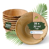 thumbnail of BIOZOYG 25 Stück Dipschälchen 30ml rund Einwegschälchen Palmblattschälchen Snackschälchen, kompostierbar, ideal für Fingerfood und Snacks