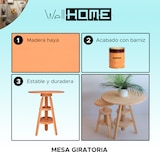 thumbnail of WellHome - Drehbare Tisch aus Kiefernholz, lackiert 59,5x59,5x65 cm