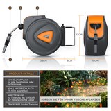 thumbnail of Brandson 20 m Schlauchtrommel - Gartenschlauch - automatisch einziehbar - Schlauchdurchmesser 13 mm - 180 Grad drehbar - kompatibel mit Gardena