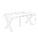 thumbnail of Ausziehbarer Konsolentisch, 180x90x73cm, Für 8 Personen, Holzbeine, Moderner Stil, Schwarz _ 232_41