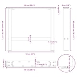 thumbnail of Pieds De Table Basse Noir 2 Pièces 60 X (42 43) Cm Acier