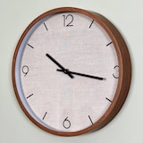 thumbnail of WellHome - Reloj de Pared Vintage Aspecto Madera con Esfera Tela Beige Ø30cm