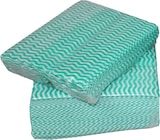 thumbnail of Grüne Welle, Universaltücher mit Textilcharakter, grün-weiß, 55 % Viskose, 45 % Polyester, ca. 25x34 cm, 50 Tücher
