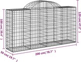 thumbnail of vidaXL Gabionen mit Hochbogen 30 Stk 200x50x100/120cm Verzinktes Eisen