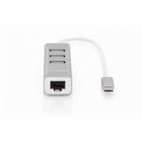 thumbnail of DIGITUS USB 2.0 auf Fast Ethernet Adapter, 3-Port USB Hub