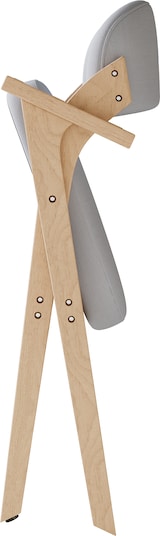 thumbnail of Klappbare Esszimmerstühle 2er-Set aus Massivholz Grau mit Leinenbezug, Armlehnen, platzsparend