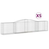 thumbnail of vidaXL Gabionen mit Hochbogen 5 Stk. 400x50x80/100cm Verzinktes Eisen