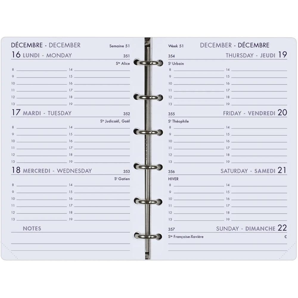 Agenda Moderne - Recharge Organiseur - 2027 - INT 9213SEM - 13 SEM - Semainier Horizontal - Multilingue - 12 mois de janvier à décembre - 8,5x13 cm