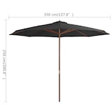 thumbnail of Helloshop26 - Ombrellone con palo in legno 350 cm antracite 02_0008126