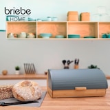thumbnail of Briebe BB1162GRY Panera para Guardar Pan de Mesa Madera Bambú, Tapa Deslizante Bread Box Almacenamiento Bollería, Gris