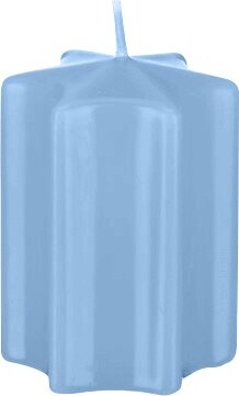 Ein blauer Sternkerze.