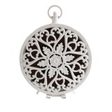 thumbnail of Orologio sveglia in ferro bianco da appoggio su mensola o credenza Vintage Time