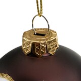 thumbnail of 1 Eule Glas 6cm beige kupfer braun Christbaumschmuck Weihnachtskugeln Waldtiere