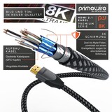 thumbnail of Primewire 8k HDMI Kabel 2.1 - 8K @ 120Hz 4K @ 240Hz mit DSC, HDMI 2.0a 2.0b, 3D, Highspeed Ethernet, HDTV UHD II, HDR-10+ - eARC, VRR, Dolby Vision