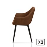 thumbnail of Pack de 2 sillas de comedor estilo industrial color Marrón Avellana. Modelo Renata