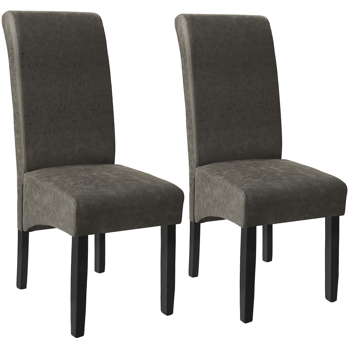 tectake Silla de comedor ergonómica - Juego de 2 gris mármol