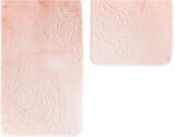 thumbnail of Almina Premium 2 teiliges Bademattenset mit Rosenmotiv Rosa