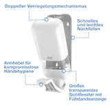 thumbnail of Tork Spender für Seifen und Händedesinfektionsmittel mit Armhebel Weiß S4, geeignet für Flüssigseife, Schaum und Gel, Elevation Design, 564100