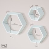 thumbnail of IvoQ Hexagon Wandregale – 3er Set – Holz – Weißes Kiefernholz – Schwebende Wandregale – Inklusive Befestigung