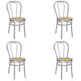 thumbnail of SEDIAOFFICE Set da 4 Sedie Modello Thonet in Metallo 88x48x42 cm Ideale Per Bar, Ristoranti, Sale e Bistrot ad Uso Interno e Esterno Colore Alluminio