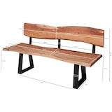 thumbnail of WOHNLING Esszimmerbank GAYA 180cm Essbank mit Lehne Baumkante Sitzbank Bank Holz