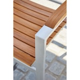 thumbnail of METRO Professional Sedia con schienale da esterno Lynx, alluminio / legno di eucalipto, 58 x 60 x 88 cm, con braccioli, impilabile, marrone / grigio