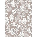 thumbnail of Halb-Kassetten Duschrollo Duschvorhang PEVA Havanna Braun Beige Weiss Blätter 180x240 cm